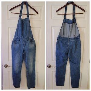 Armani Exchange Halter Denim Overall 26 Open Back Vintage Y2K 90s Jean Jumpsuit